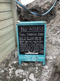No access: Seal Breeding Area sign