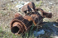 Rusty aircraft remains